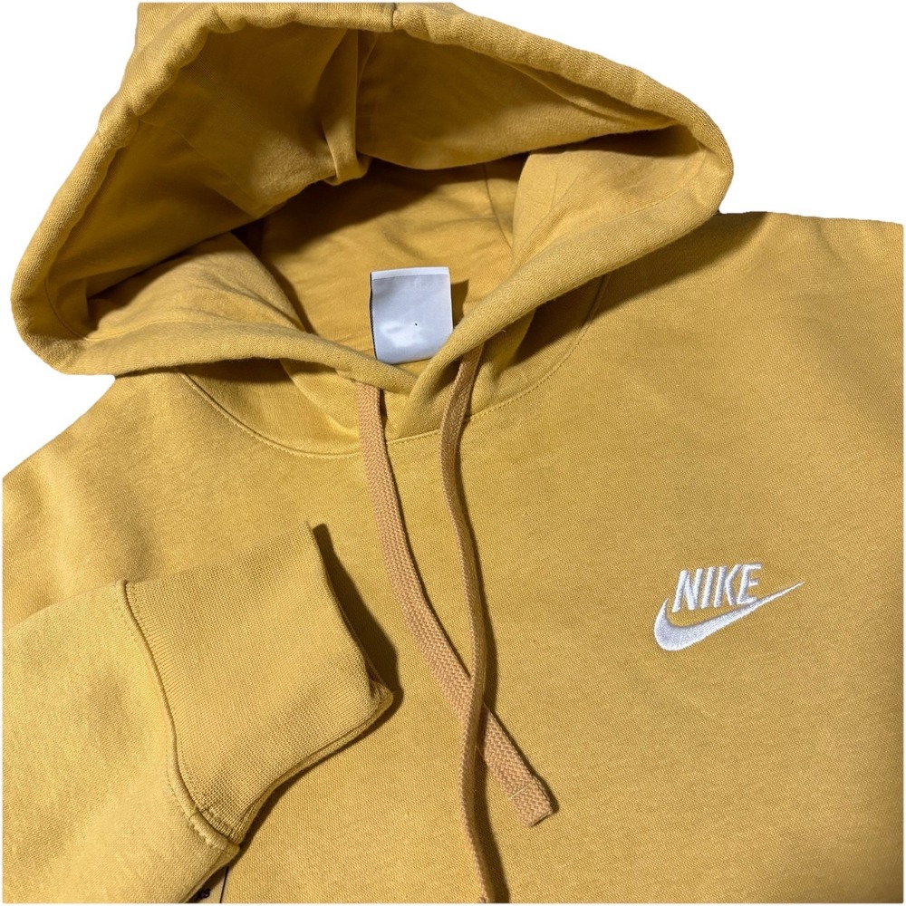Nike Hoodie Women XS Yellow Sportswear Club Fleece Pullover BV2654-725 NEW